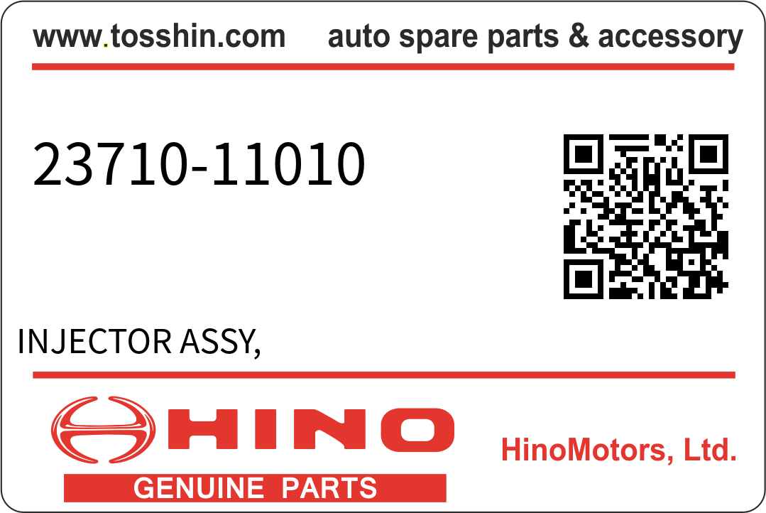 Hino 23710-11010 INJECTOR ASSY,