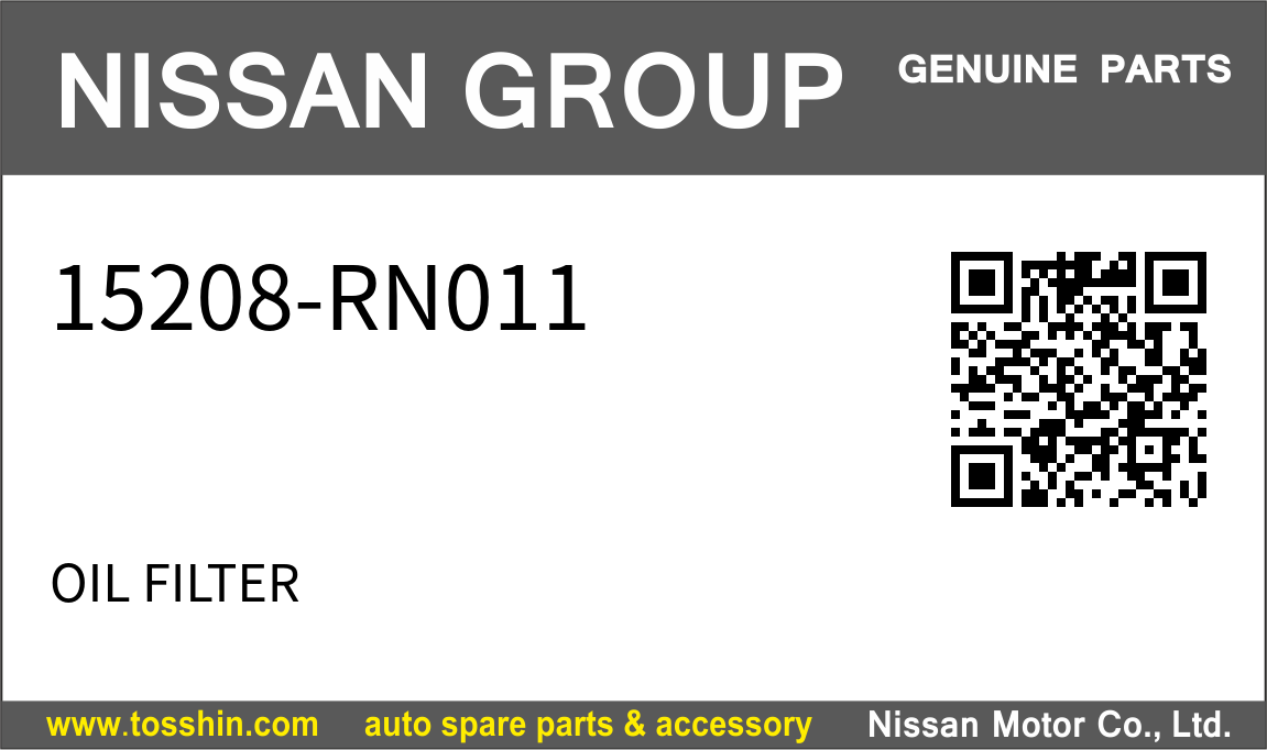 Nissan 15208-RN011 OIL FILTER
