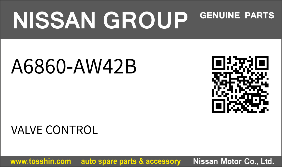 Nissan A6860-AW42B VALVE CONTROL