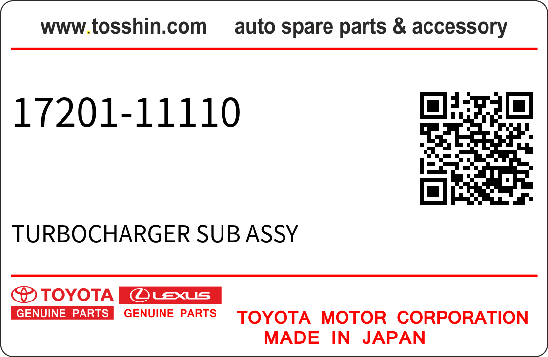 Toyota 17201-11110 TURBOCHARGER SUB ASSY