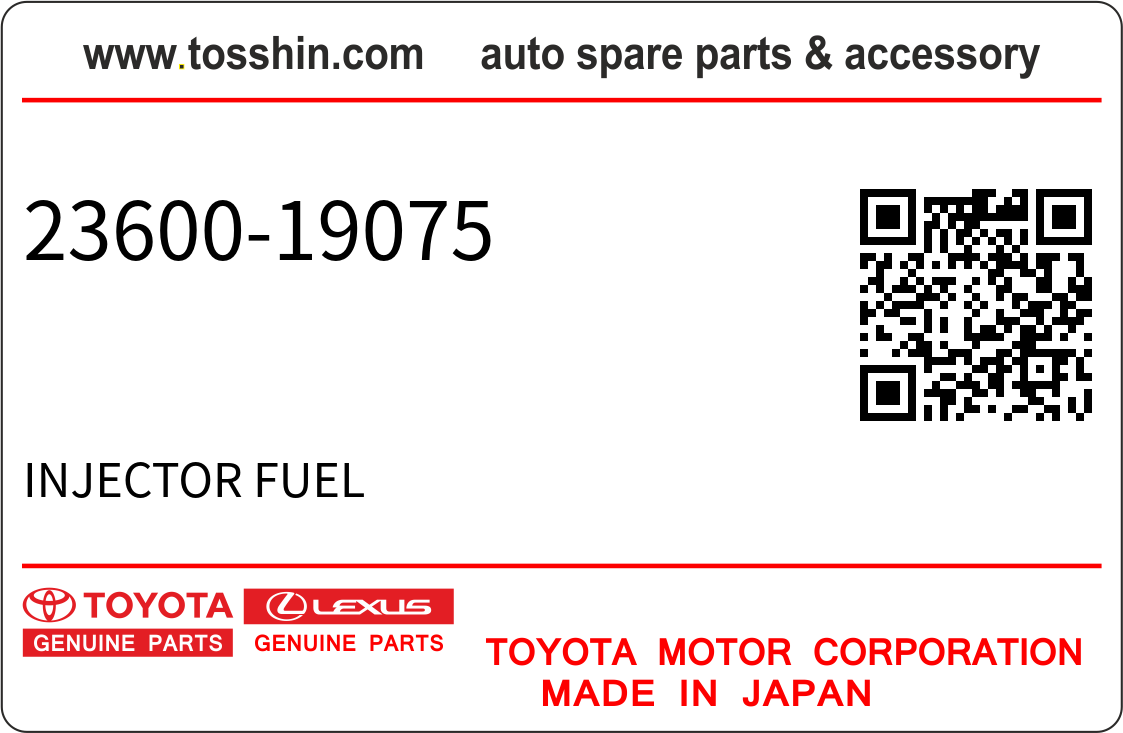 Toyota 23600-19075 INJECTOR FUEL