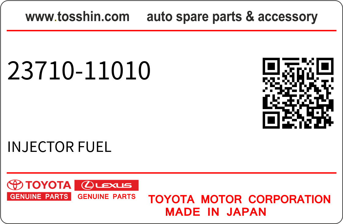 Toyota 23710-11010 INJECTOR FUEL
